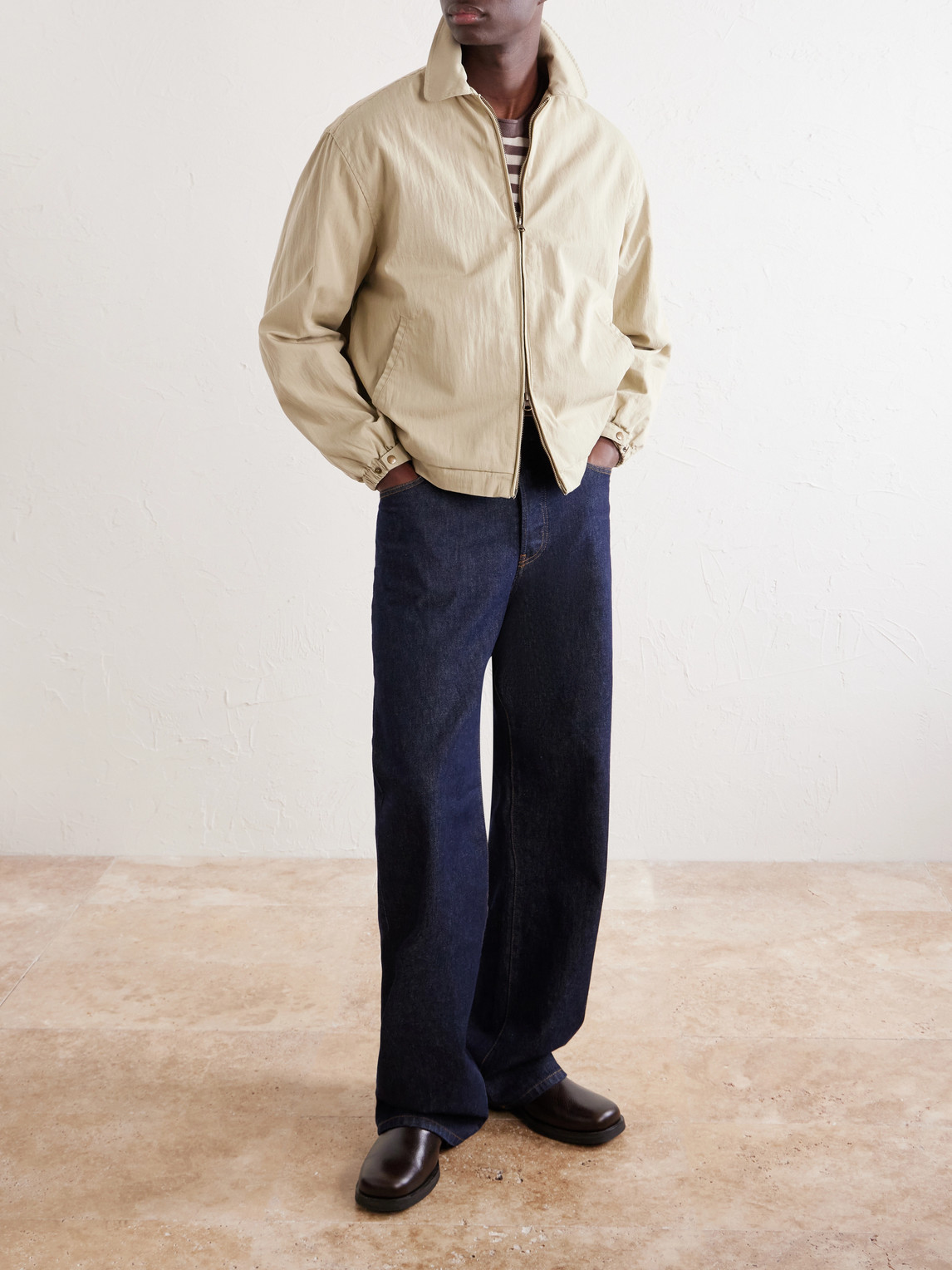 Cotton-Blend Blouson Jacket