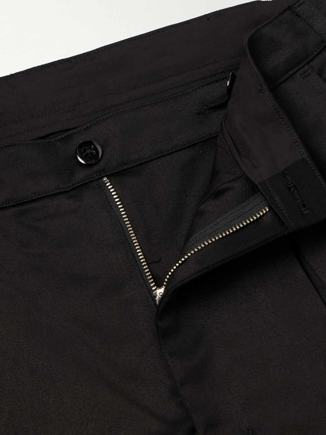 Ekusy Wide-Leg Pleated Cotton-Twill Trousers