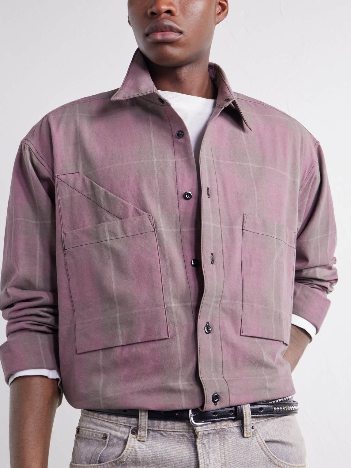 Double Pocket Checked Cotton Shirt