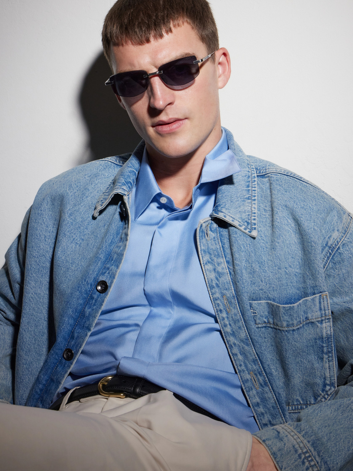 Dita Trysim.75 Square-frame Silver-tone Titanium Sunglasses In Blue