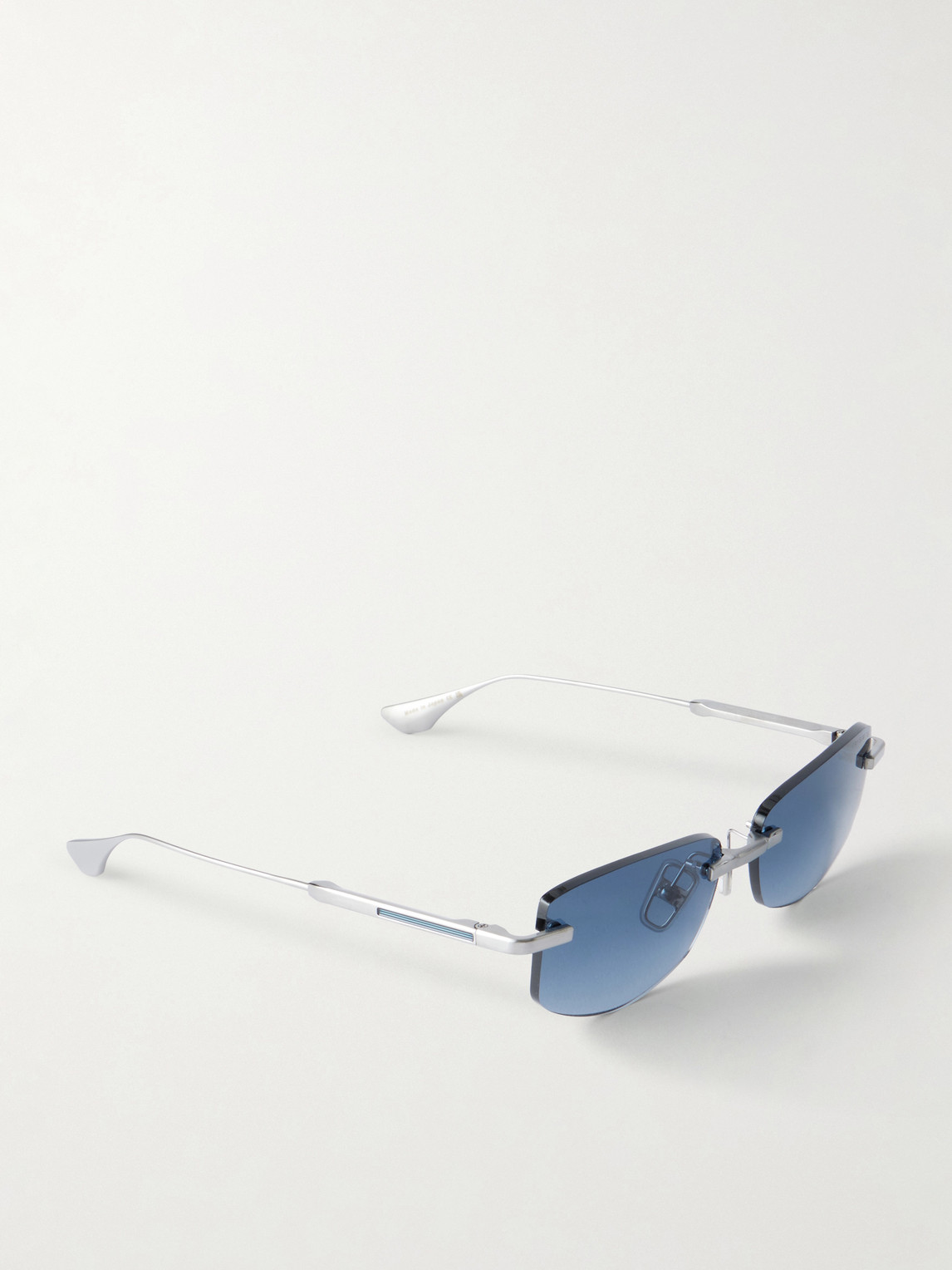 Dita Trysim.75 Square-frame Silver-tone Titanium Sunglasses In Blue