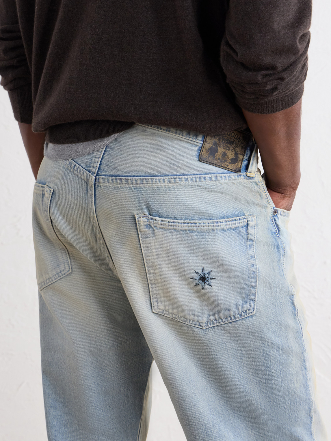 Straight-Leg Distressed Jeans