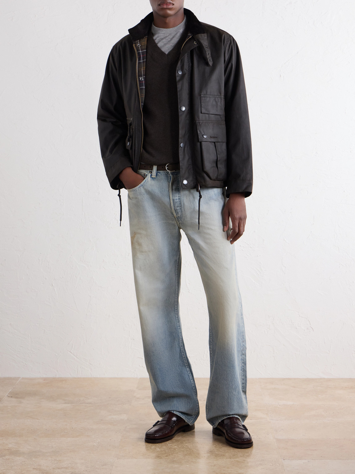 Straight-Leg Distressed Jeans