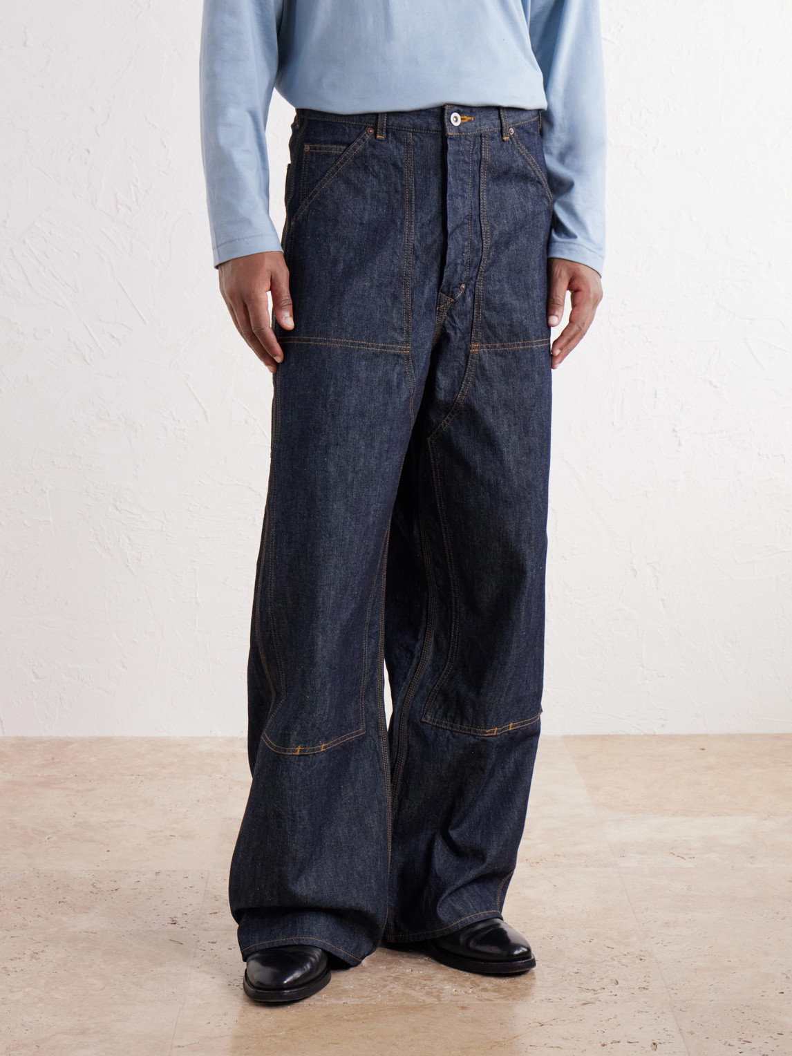 Double-Knee Wide-Leg Jeans