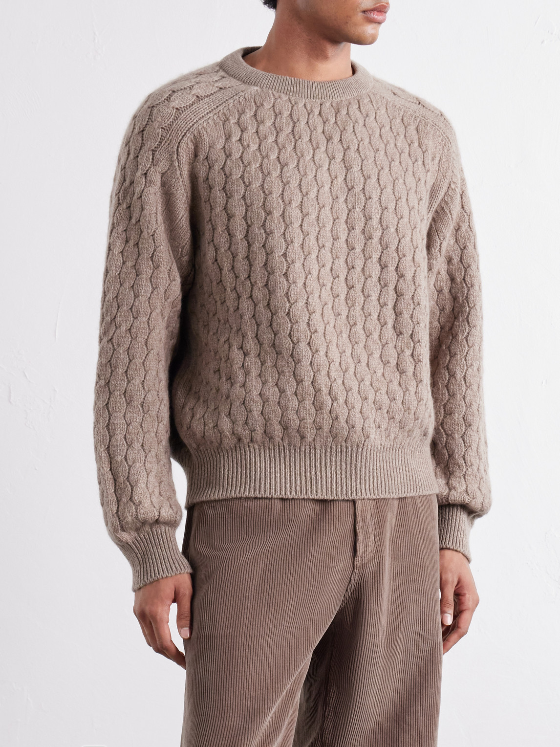 Cable-Knit Cashmere And Wool-Blend Sweater