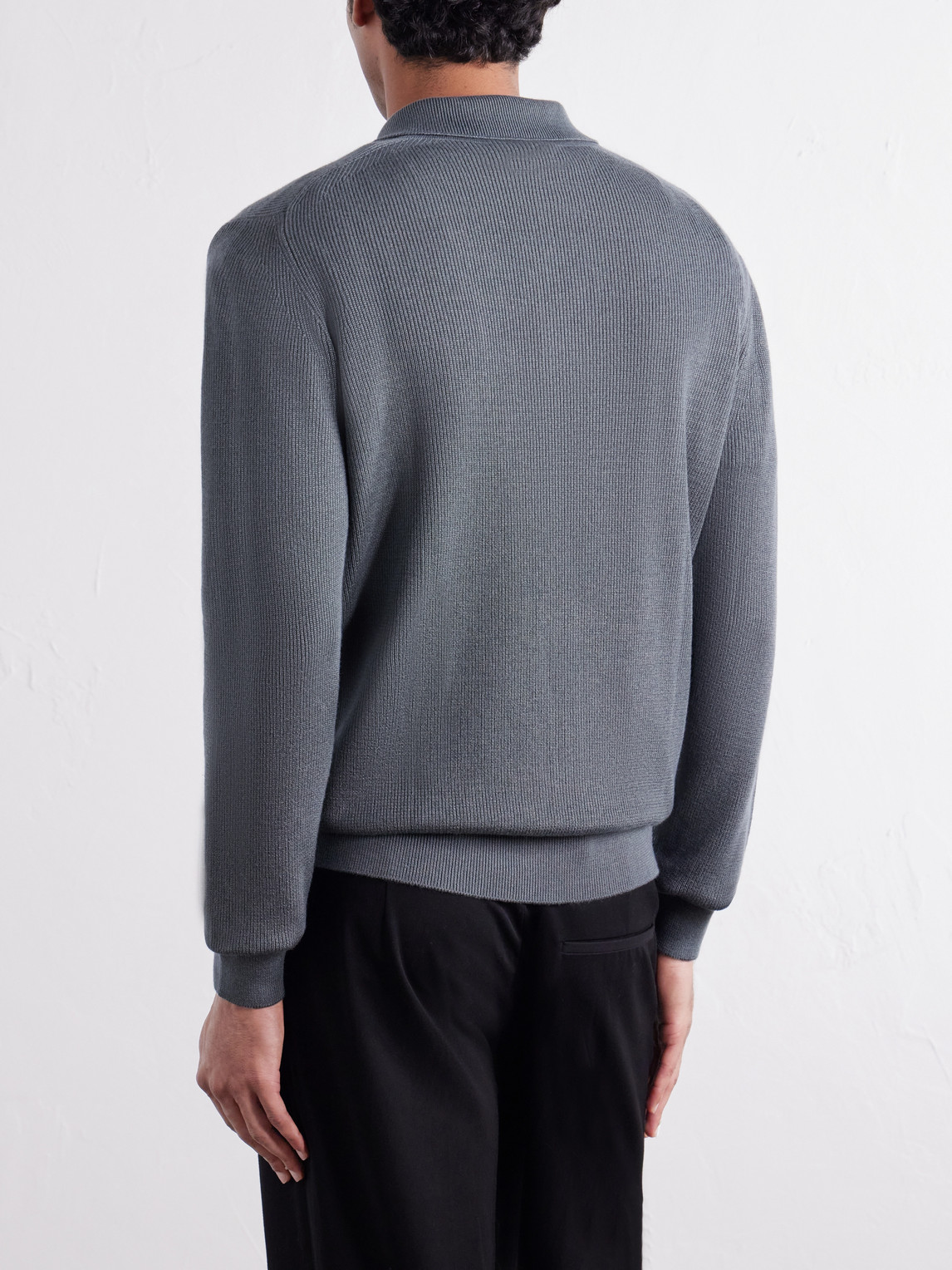 Adrien Cashmere And Silk -Blend Polo Sweater