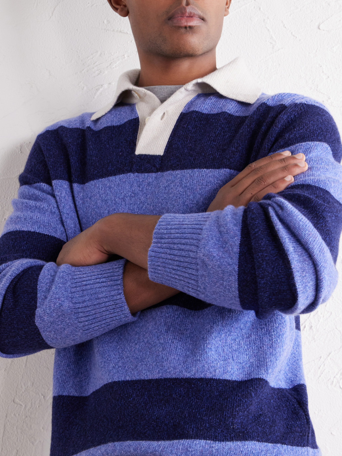 Hooped Cashmere Rugby Sweater