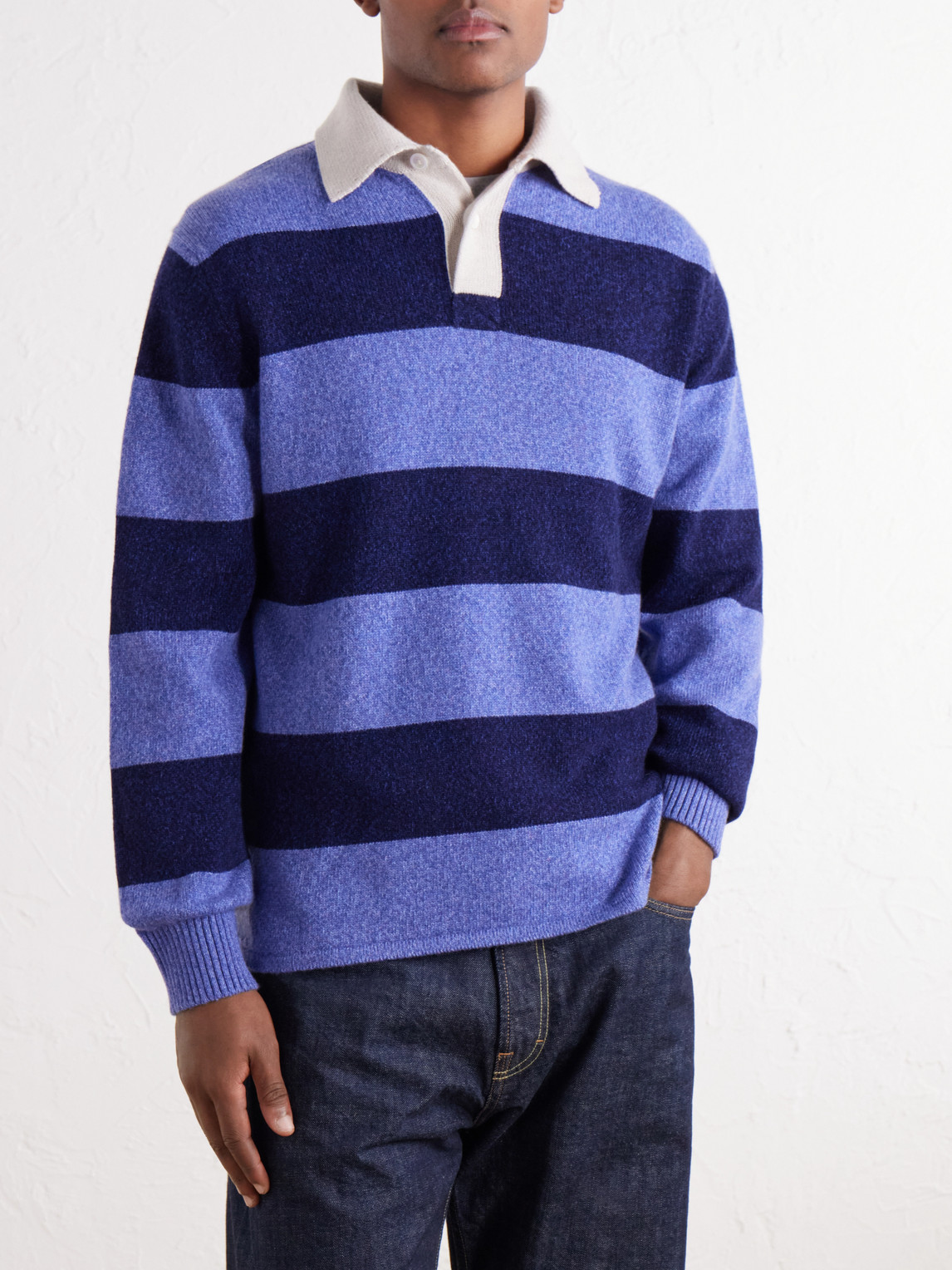 Hooped Cashmere Rugby Sweater
