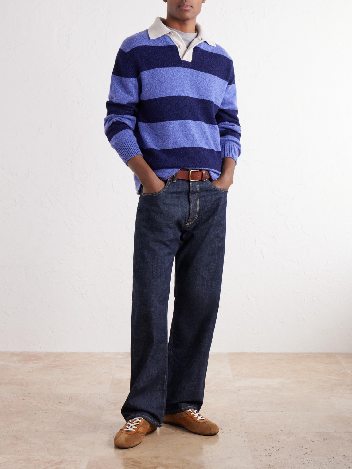 Hooped Cashmere Rugby Sweater