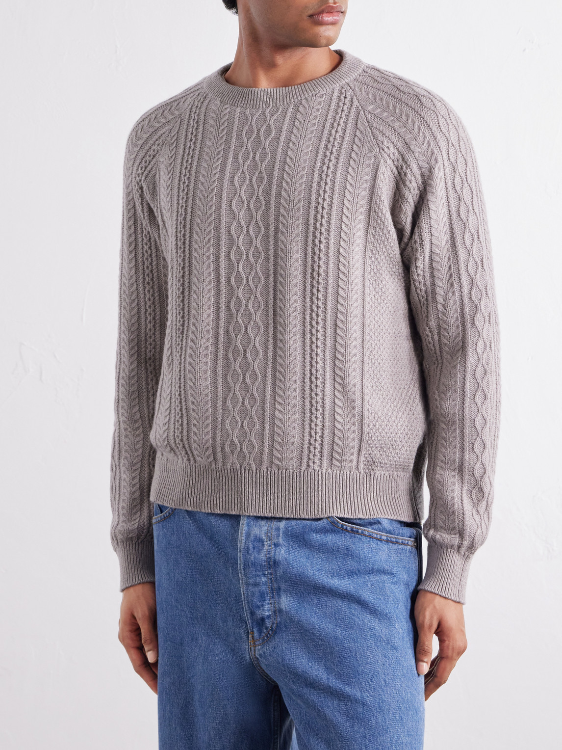 Maytime Cable-Knit Cashmere-Blend Sweater