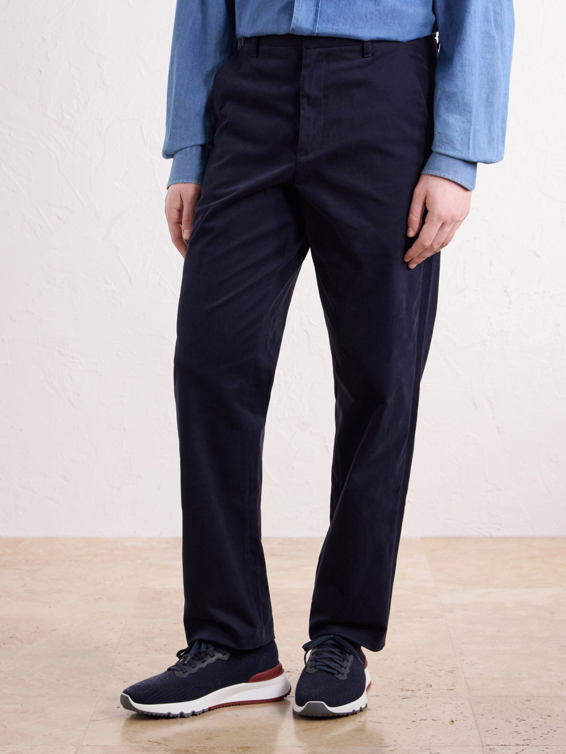 Tech Straight-Leg Cotton-Blend Twill Trousers Chino