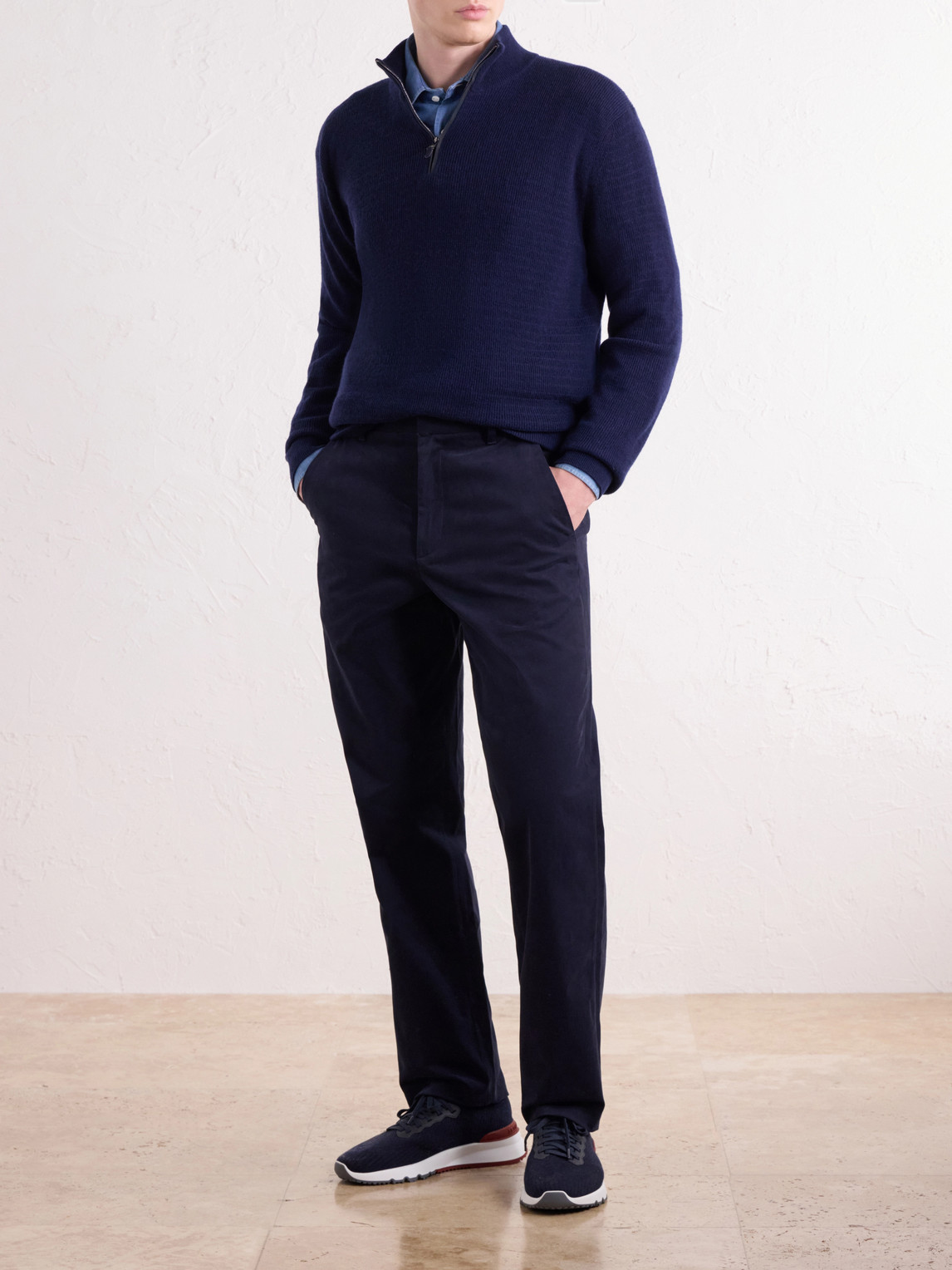 Tech Straight-Leg Cotton-Blend Twill Trousers Chino
