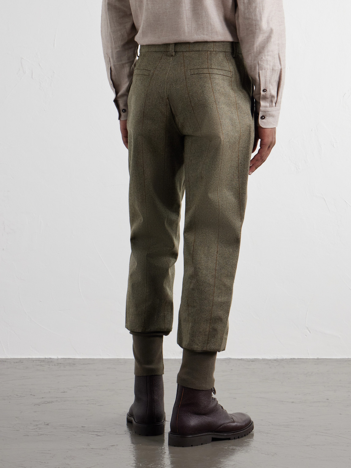 Herringbone Wool-Blend Tweed Trousers
