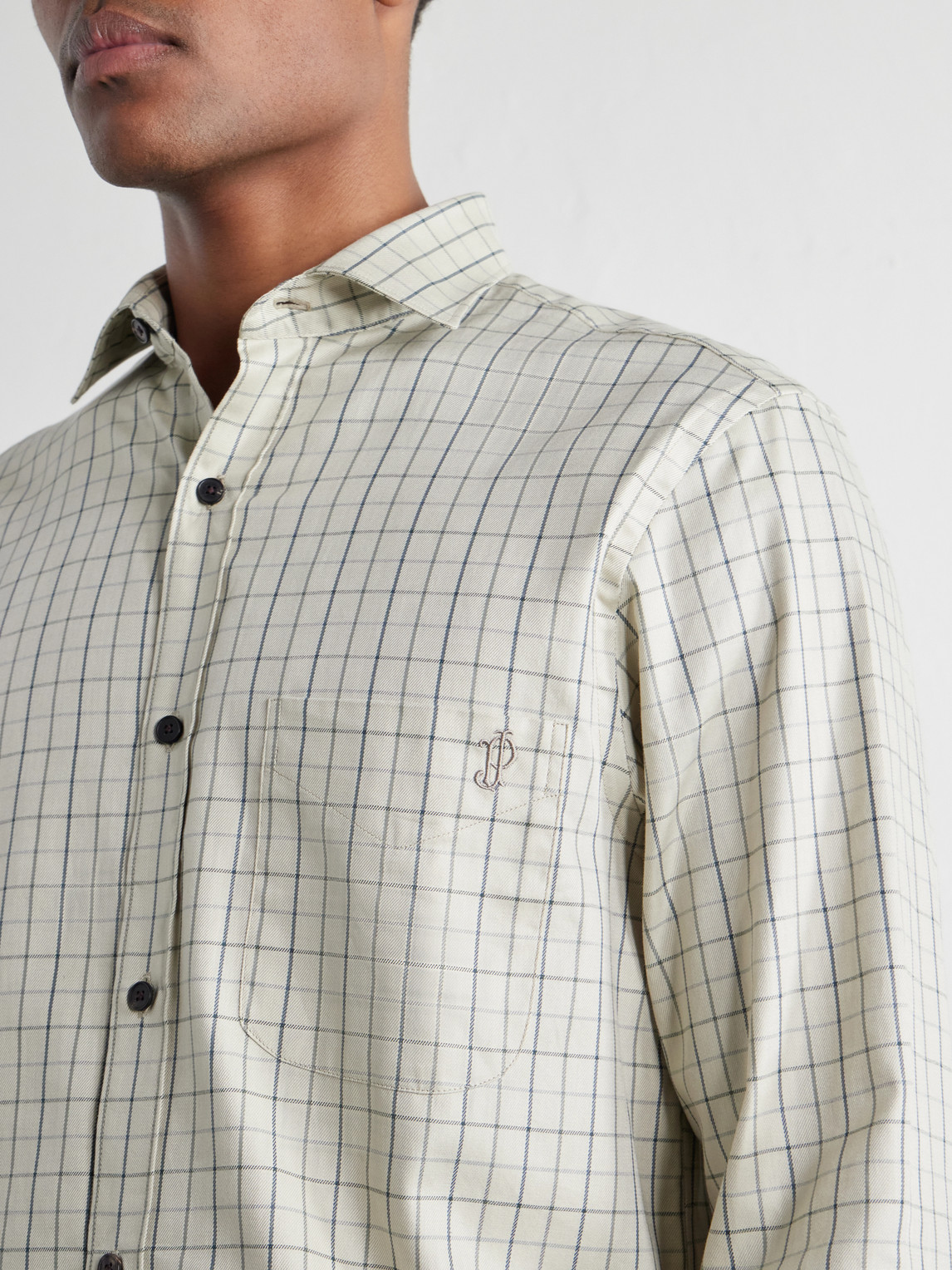 Logo-Embroidered Checked Cotton-Twill Shirt