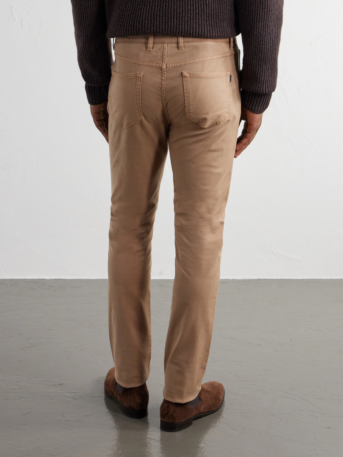 Straight-Leg Cotton-Blend Twill Trousers Slim-Fit