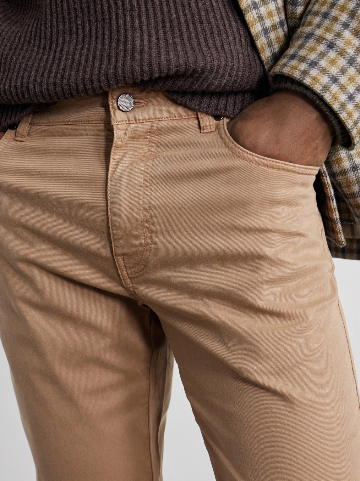 Straight-Leg Cotton-Blend Twill Trousers Slim-Fit