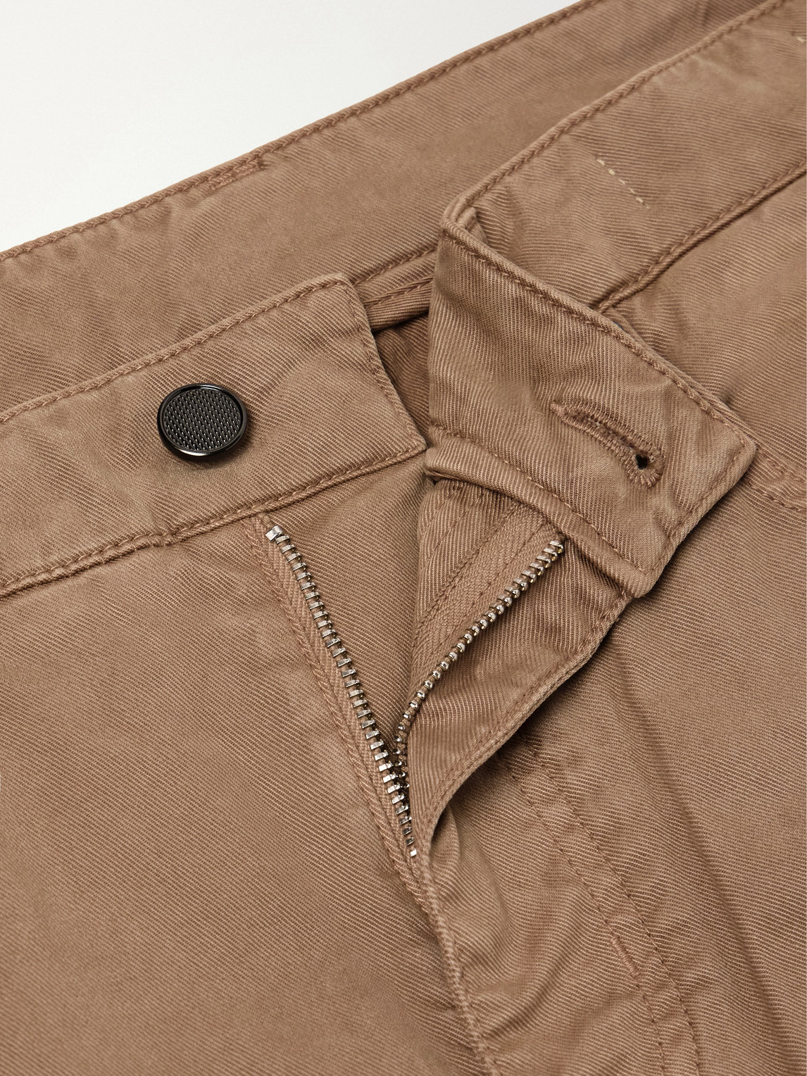 Straight-Leg Cotton-Blend Twill Trousers Slim-Fit