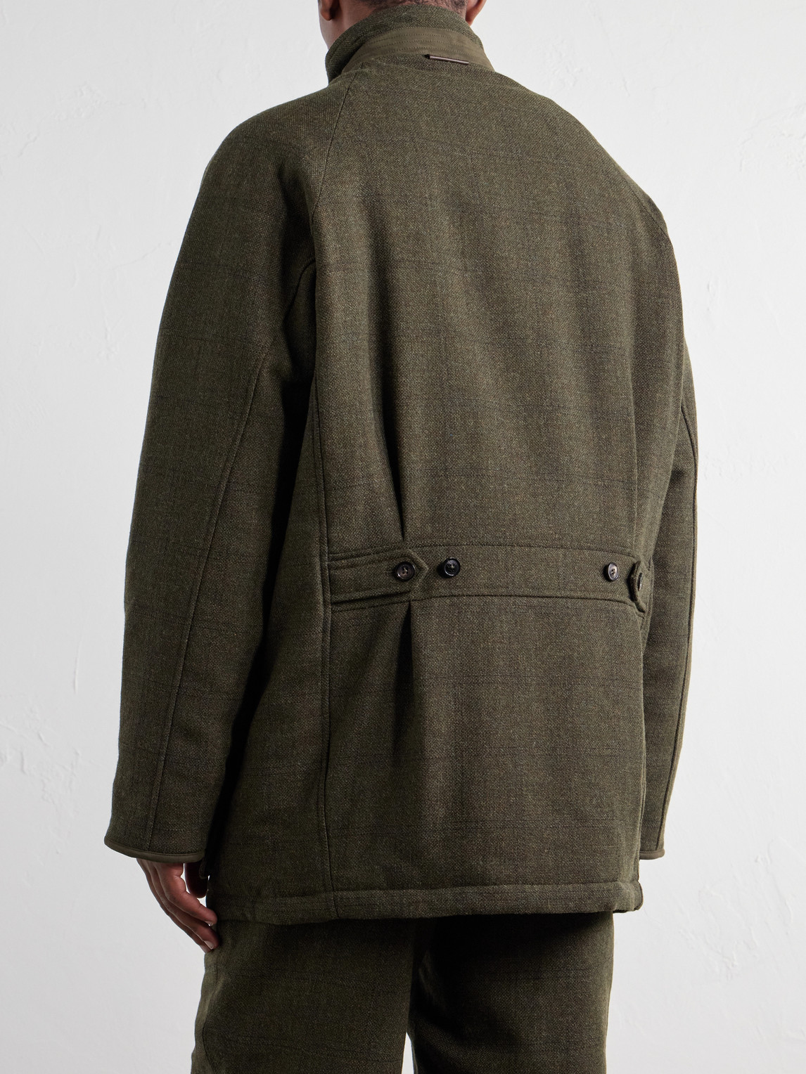 Checked Wool-Tweed Field Coat