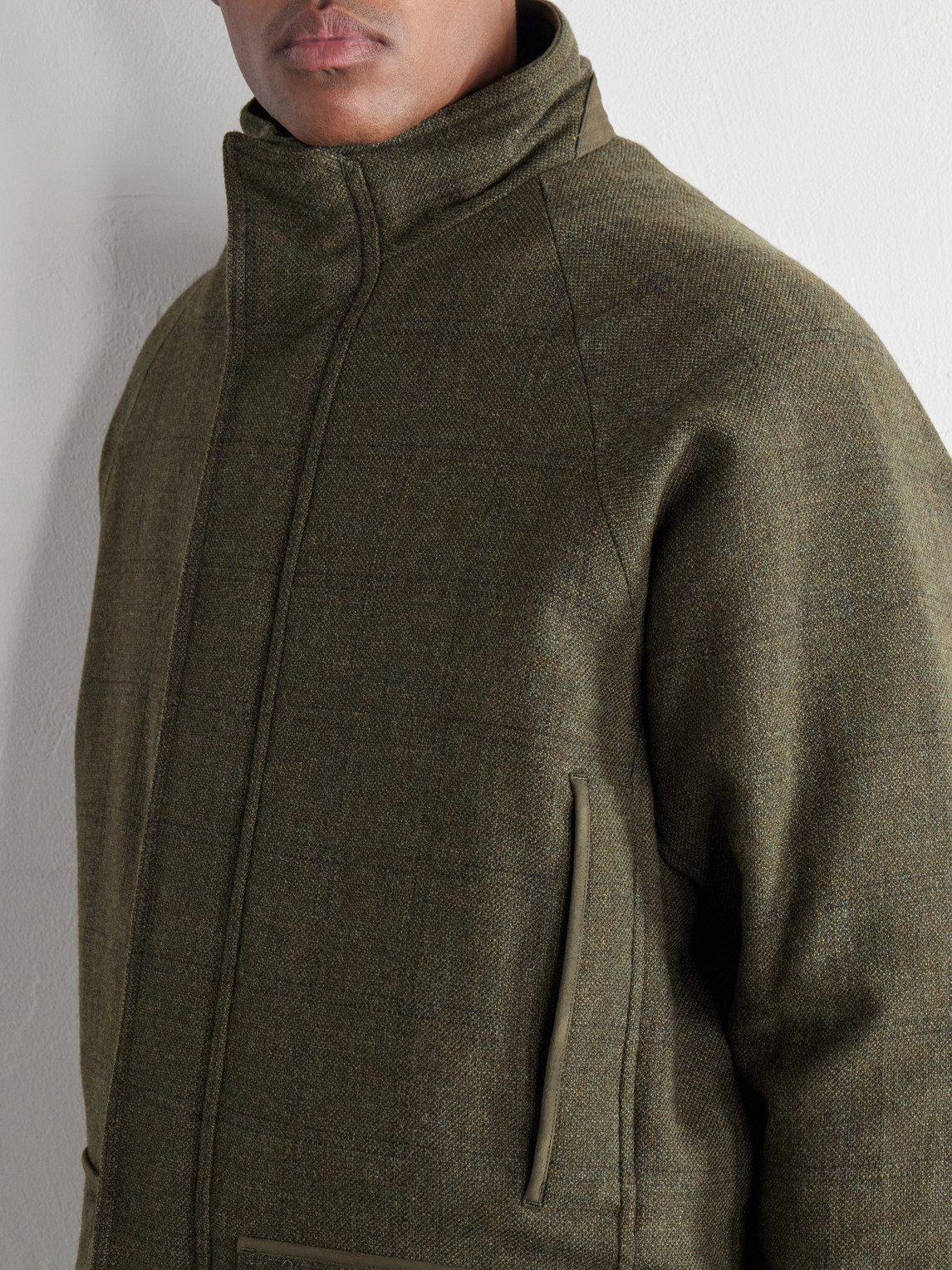 Checked Wool-Tweed Field Coat