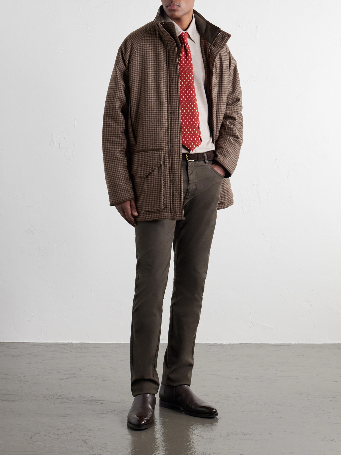 And Cashmere-Blend Tweed Field Coat