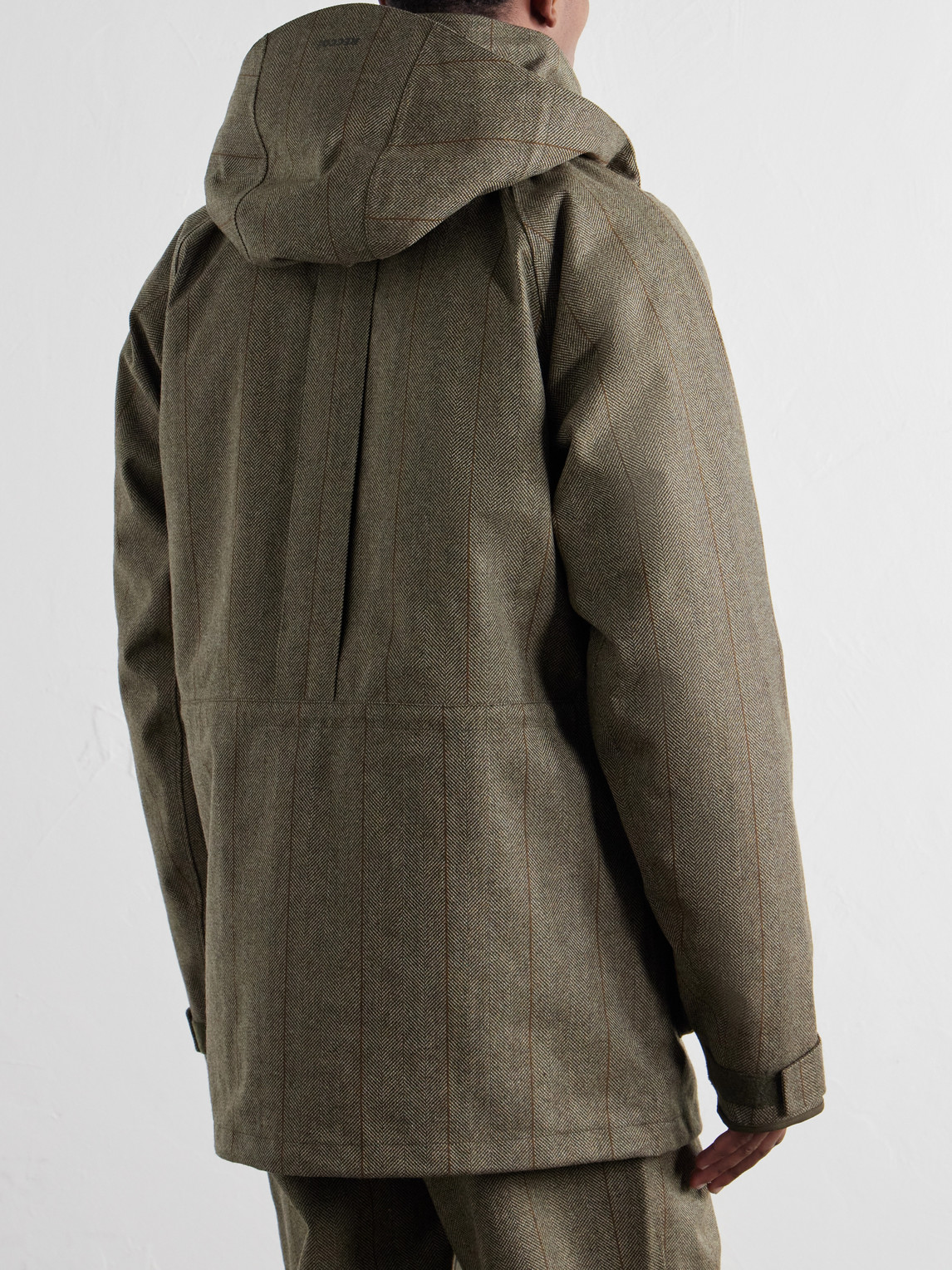 Hooded Shell-Tweed Field Jacket