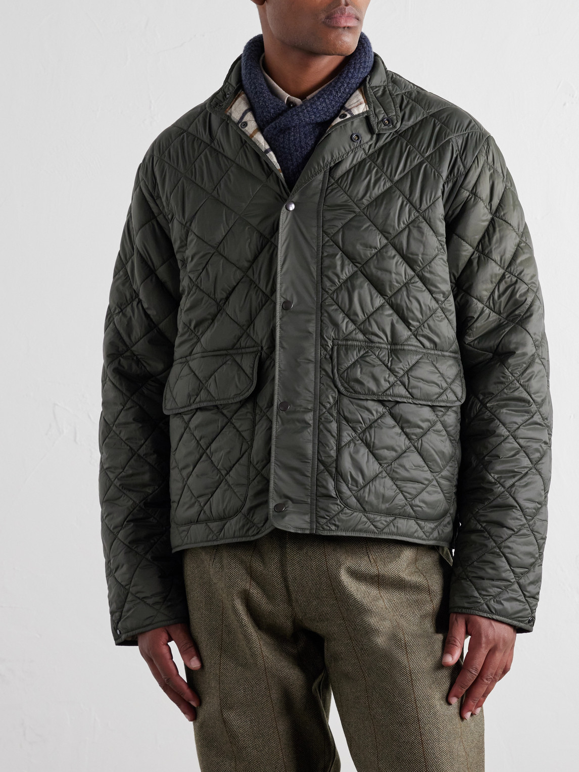 Hooded Shell-Tweed Field Jacket