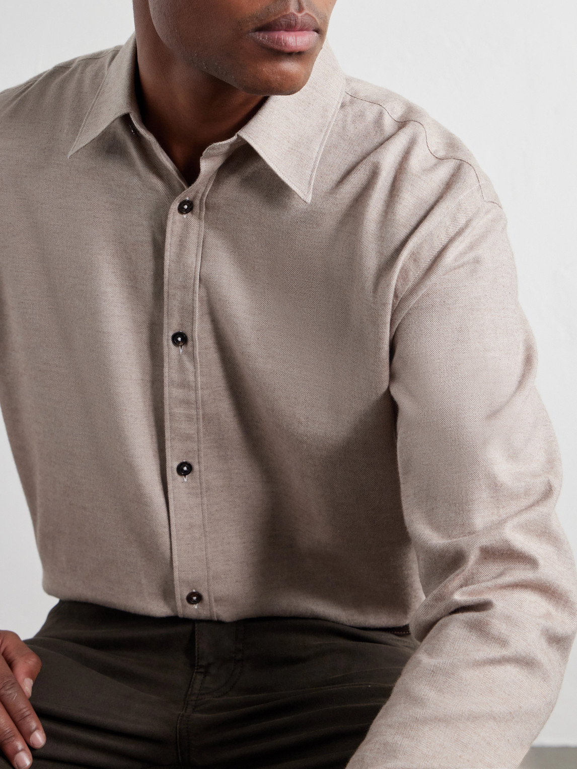 Cotton-Herringbone Shirt