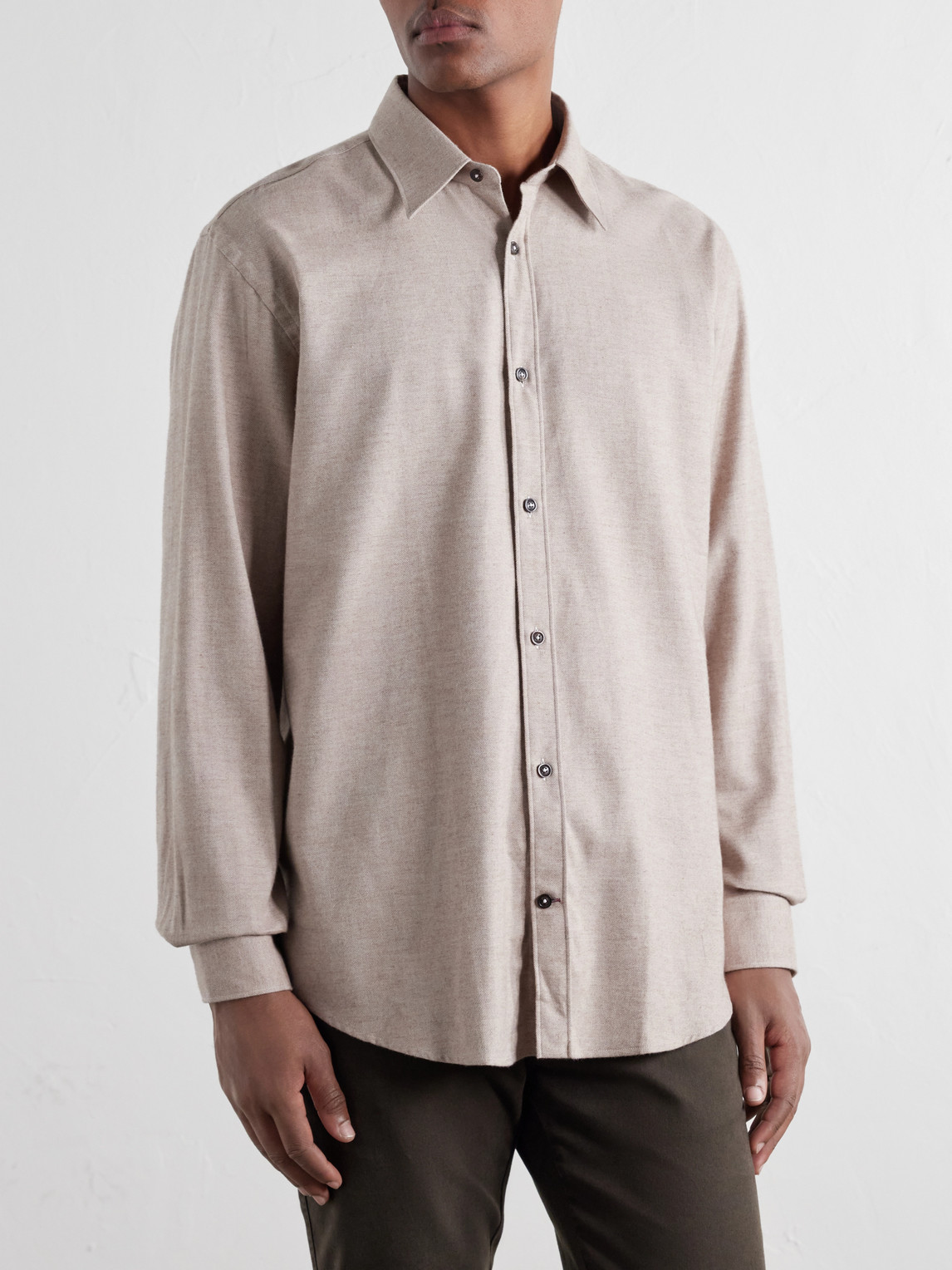 Cotton-Herringbone Shirt
