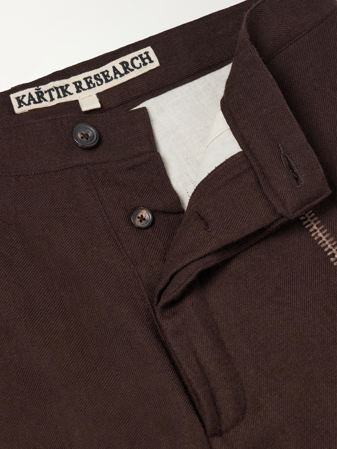Sultan Straight-Leg Embroidered Handwoven Wool Trousers