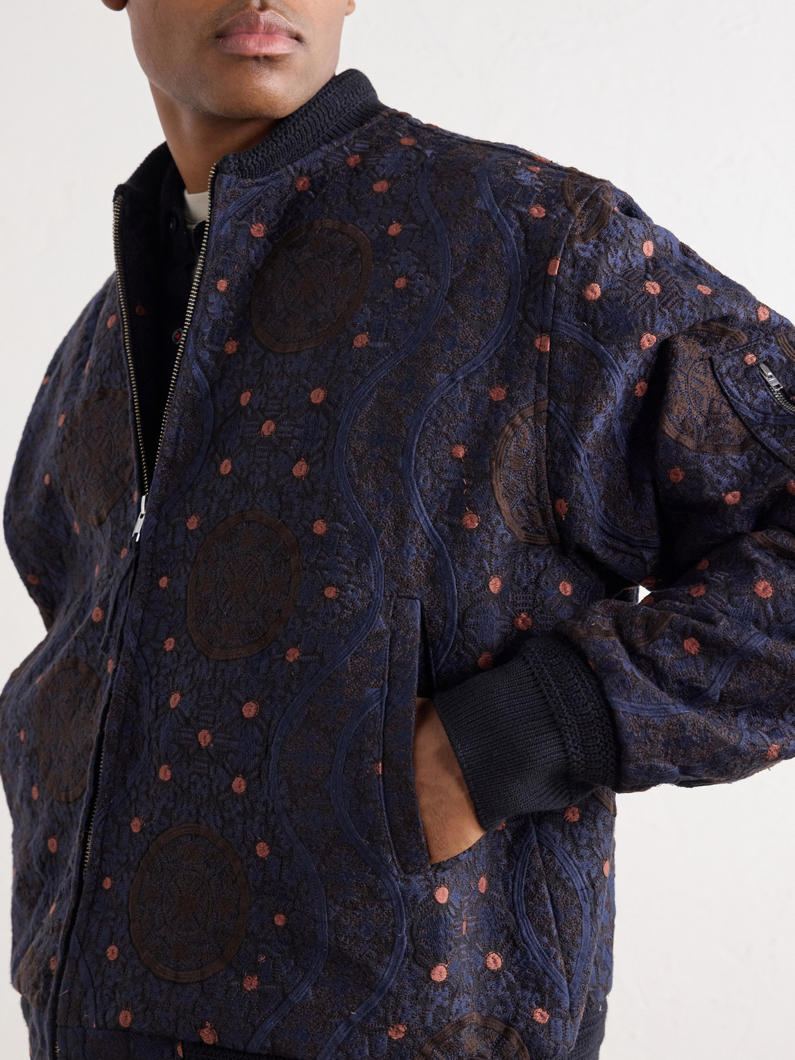 Max Embroidered Cotton Bomber Jacket