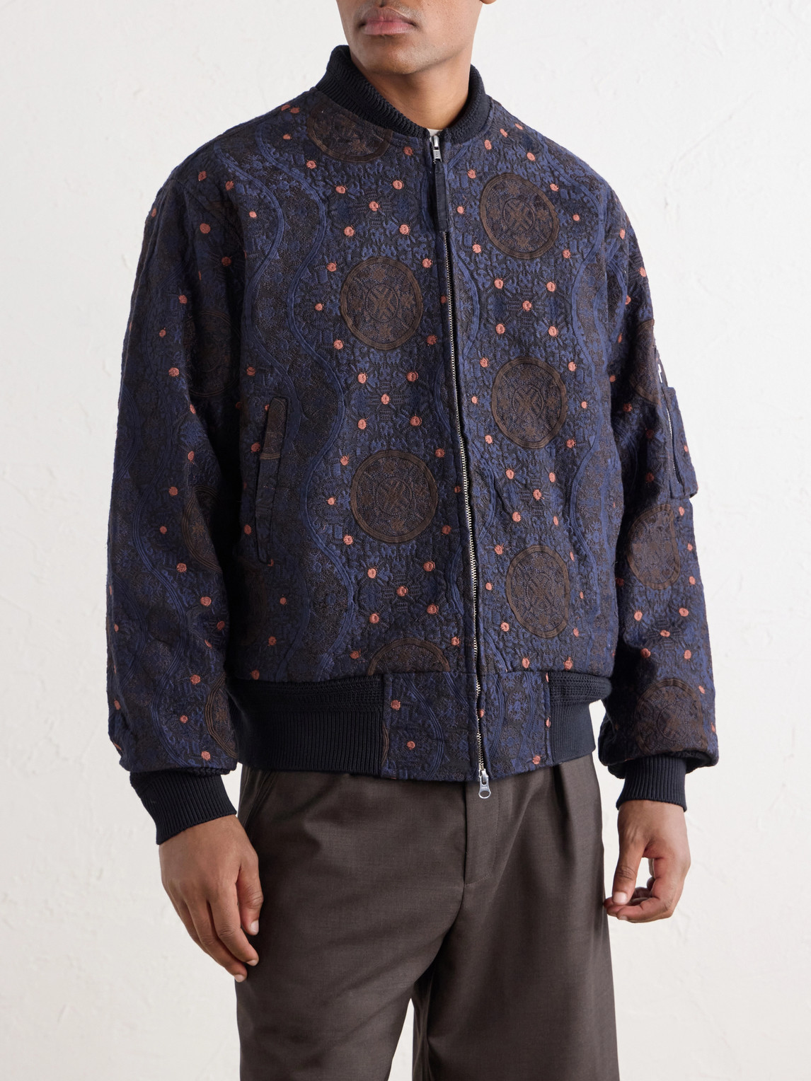 Max Embroidered Cotton Bomber Jacket