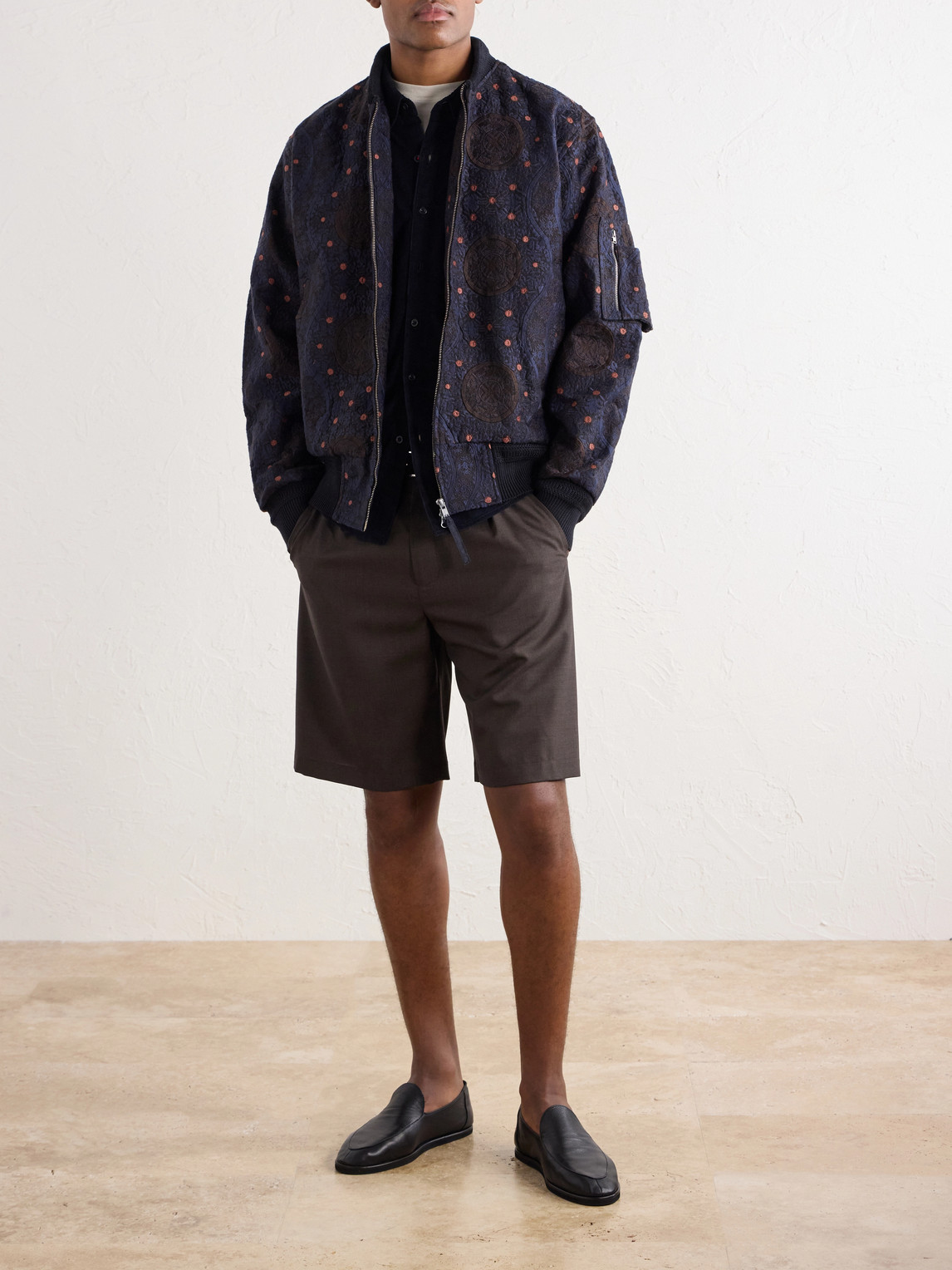Max Embroidered Cotton Bomber Jacket