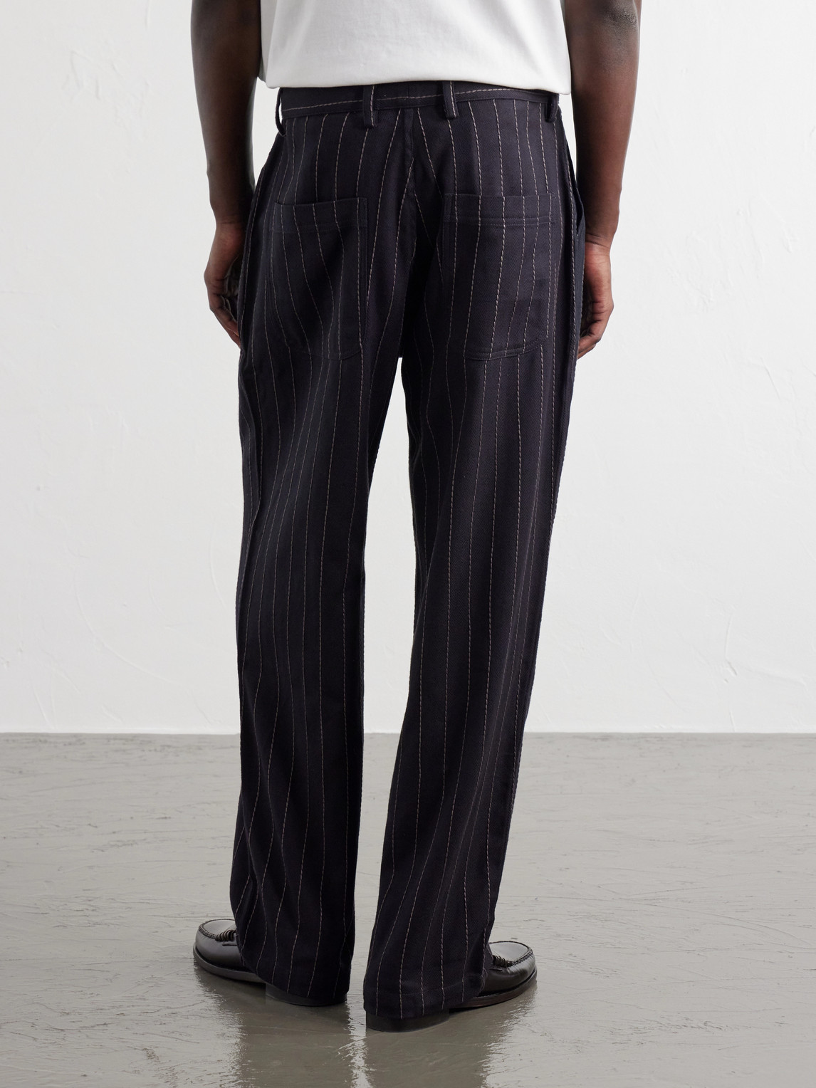 Antonio Straight-Leg Embroidered Cotton Trousers