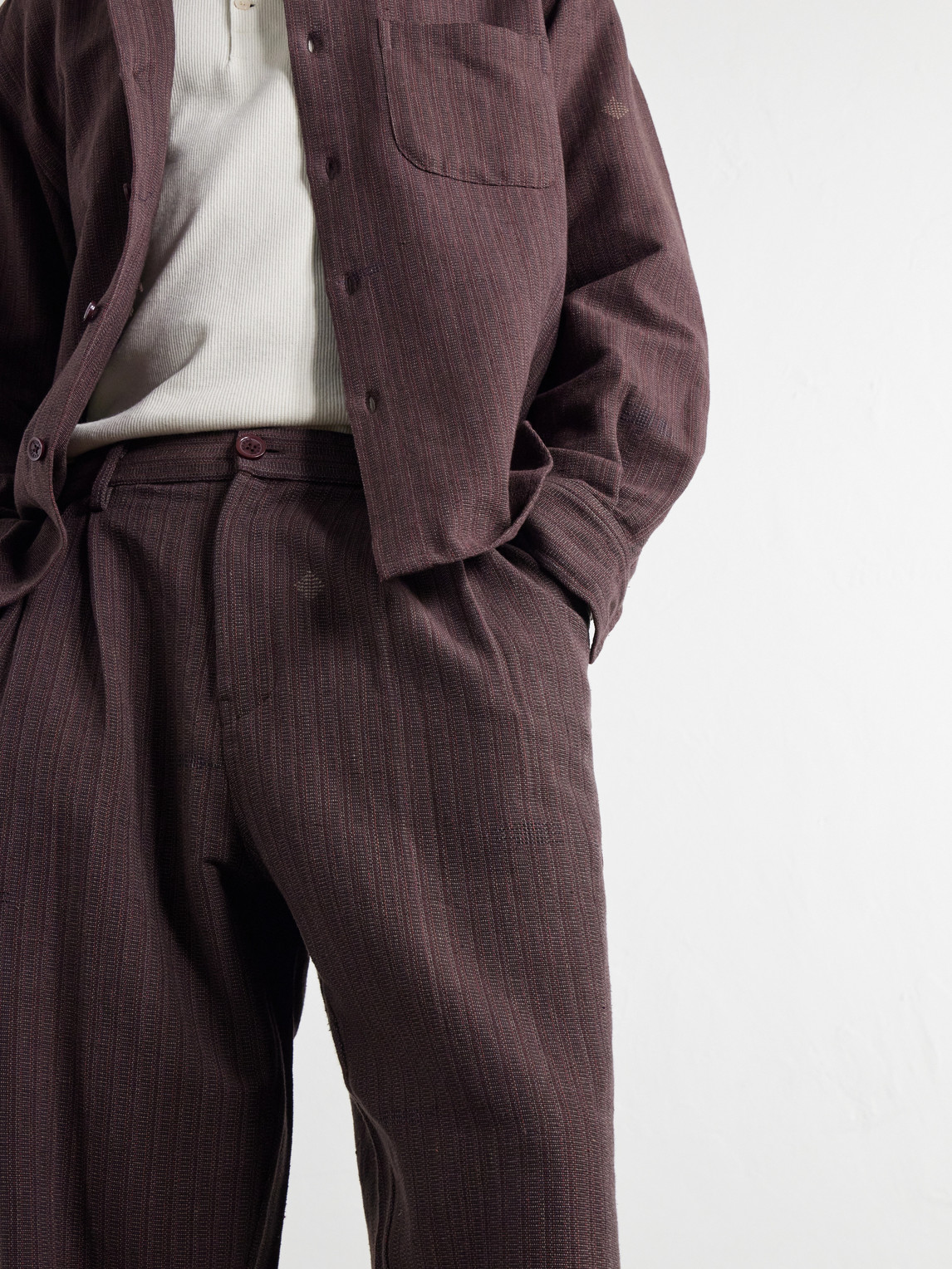 Antonio Straight-Leg Pinstriped Cotton Suit Trousers