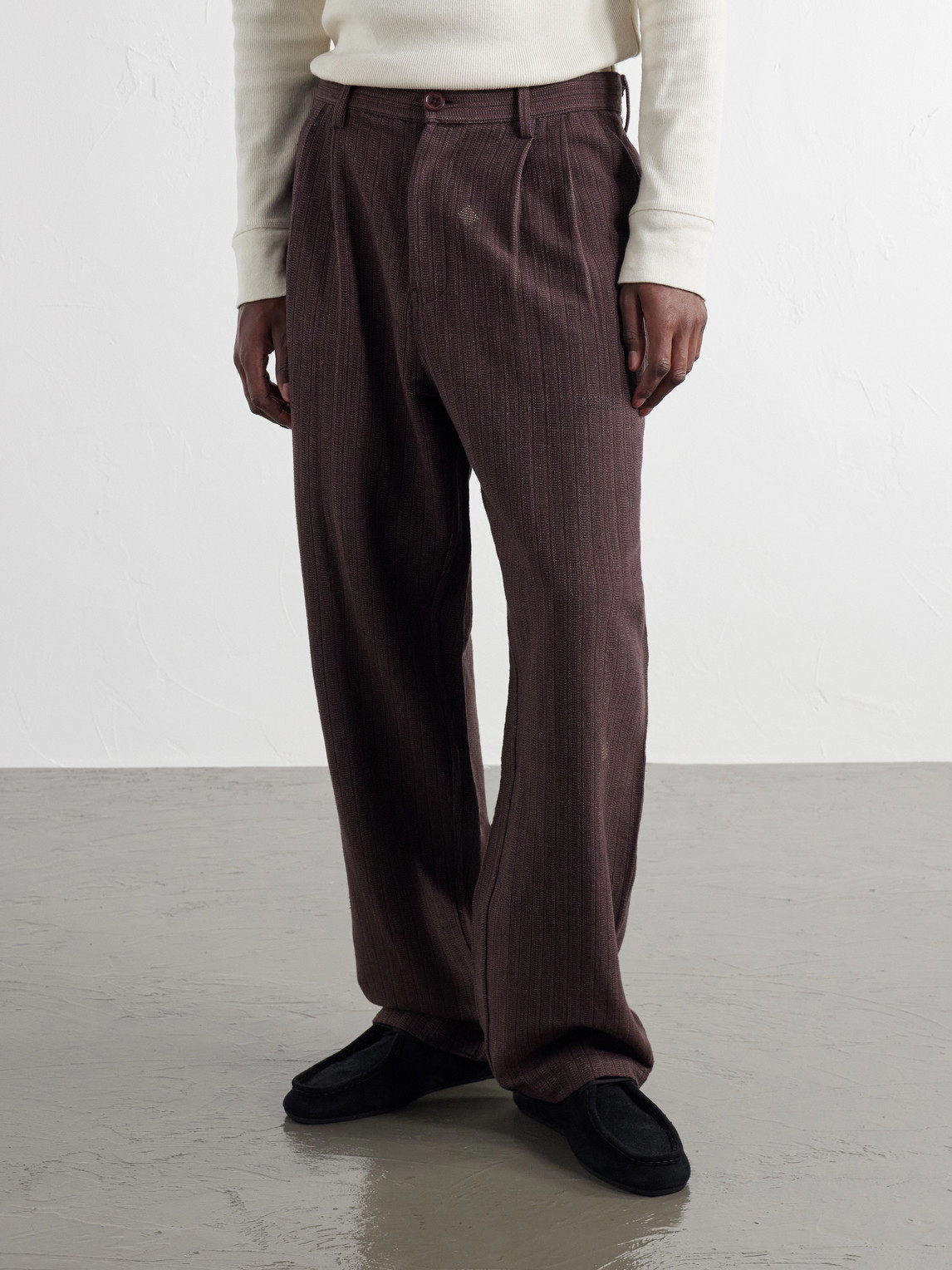 Antonio Straight-Leg Pinstriped Cotton Suit Trousers