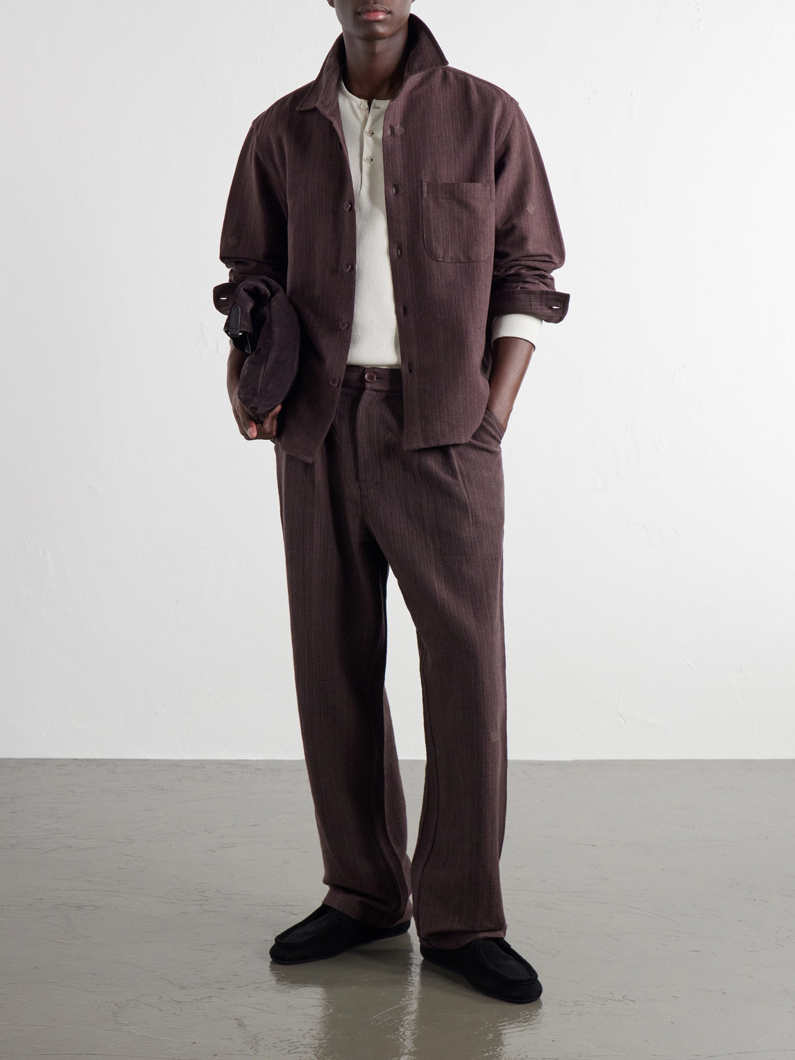 Antonio Straight-Leg Pinstriped Cotton Suit Trousers