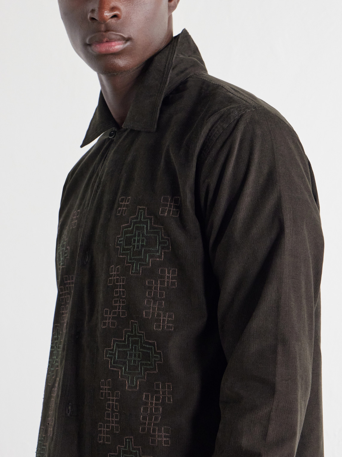 Chintan Embroidered Cotton-Corduroy Shirt