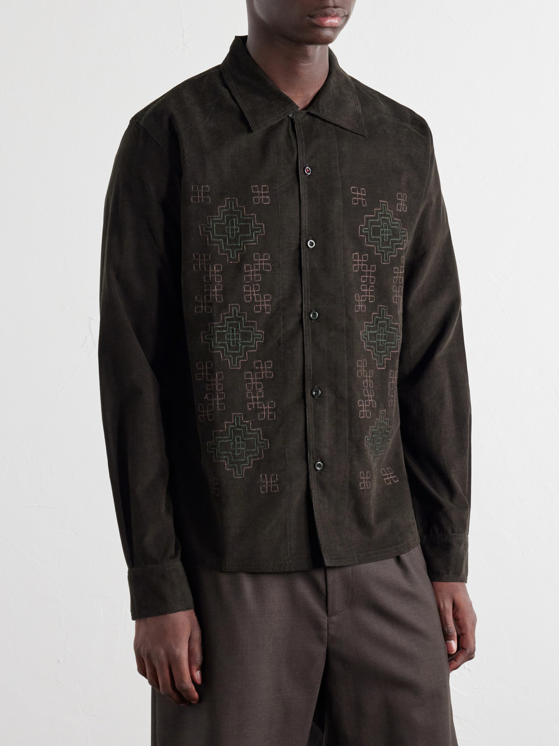 Chintan Embroidered Cotton-Corduroy Shirt
