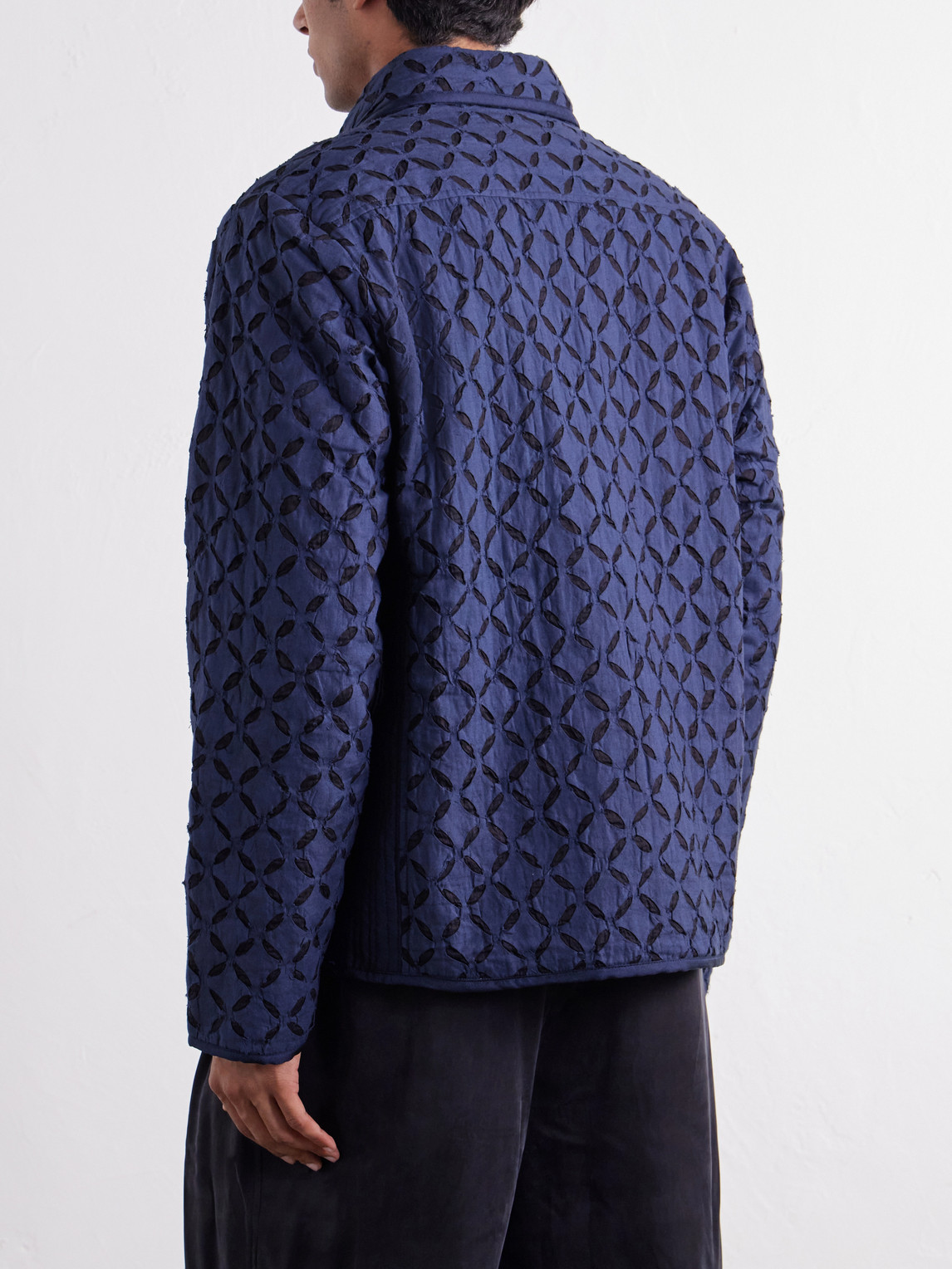 Wynton Cut-Out Padded Textured-Cotton Blouson Jacket