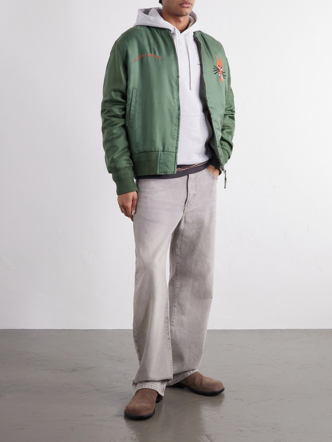 Max Embroidered Silk-Twill Bomber Jacket