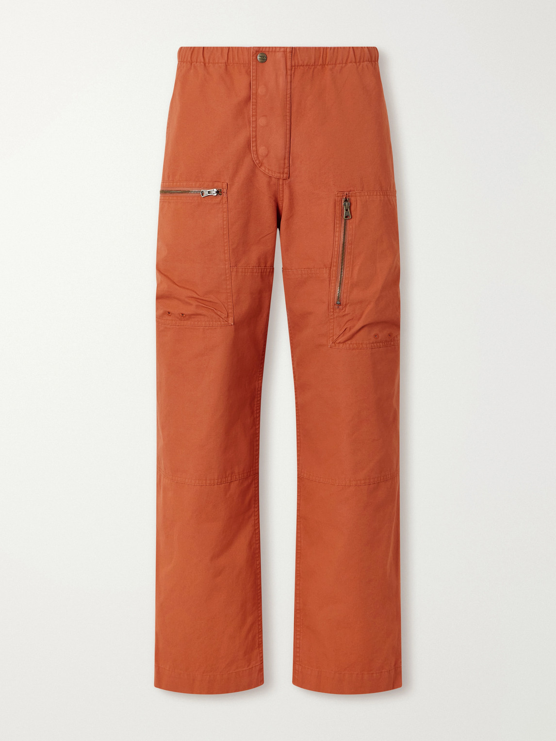 Aimé Leon Dore Aviator Straight-leg Cotton-canvas Trousers In Orange