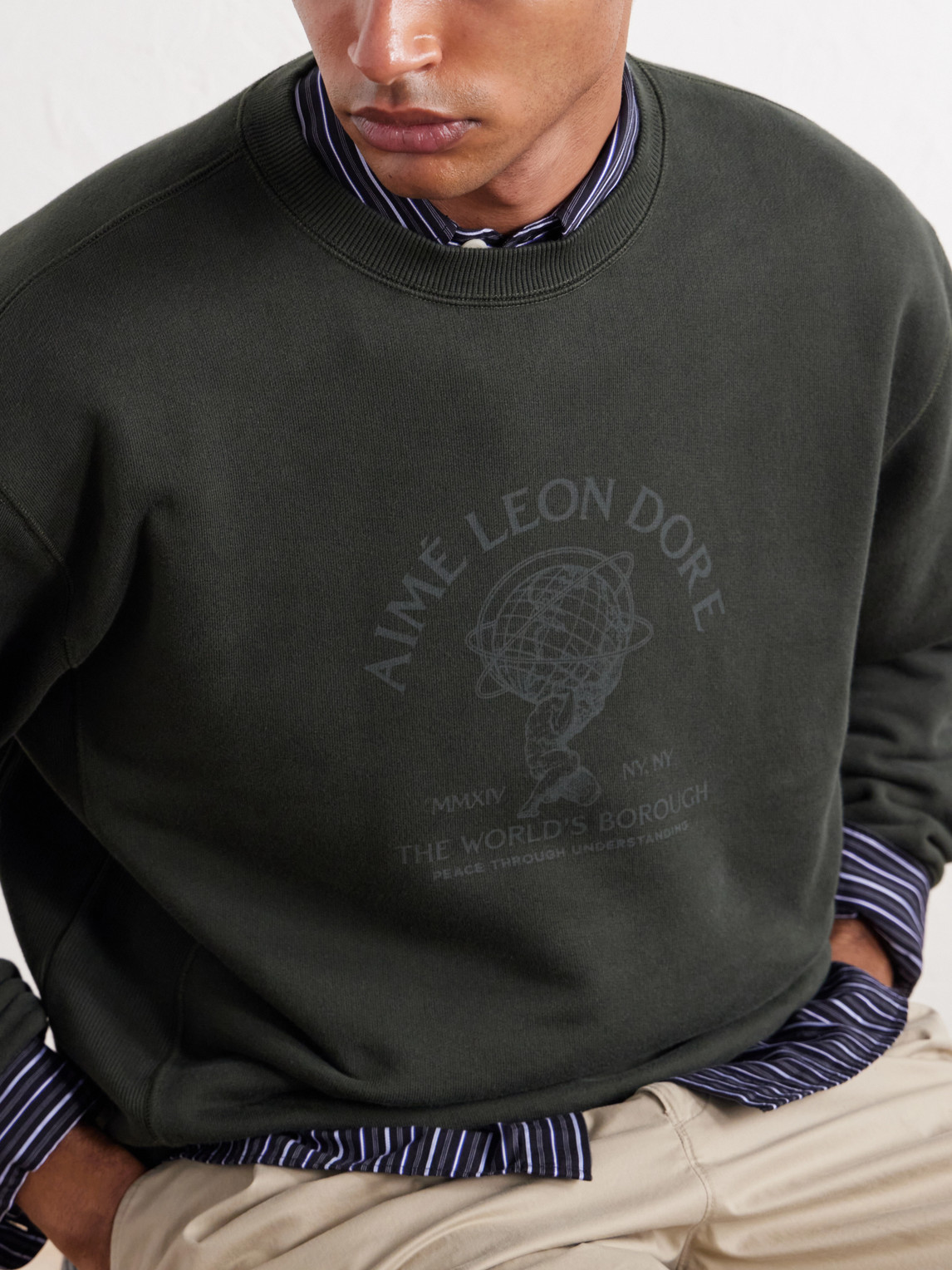 Aimé Leon Dore - Atlas Logo-Print Cotton-Jersey Sweater