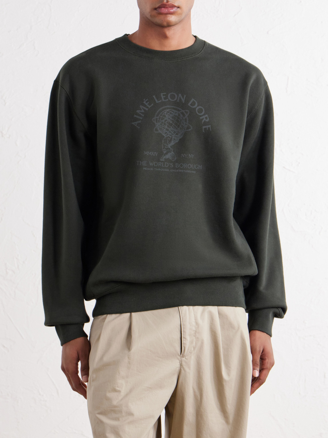Aimé Leon Dore - Atlas Logo-Print Cotton-Jersey Sweater