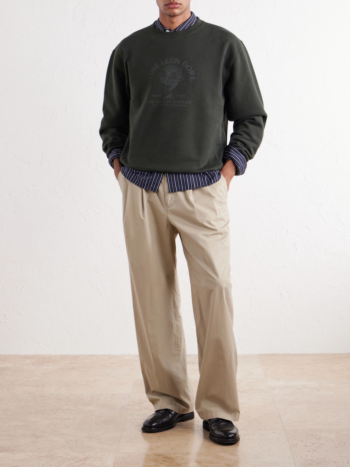 Aimé Leon Dore - Atlas Logo-Print Cotton-Jersey Sweater