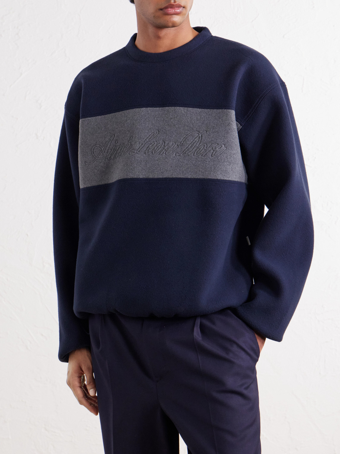 Aimé Leon Dore - Logo-Embroidered Two-Tone Fleece Sweatshirt