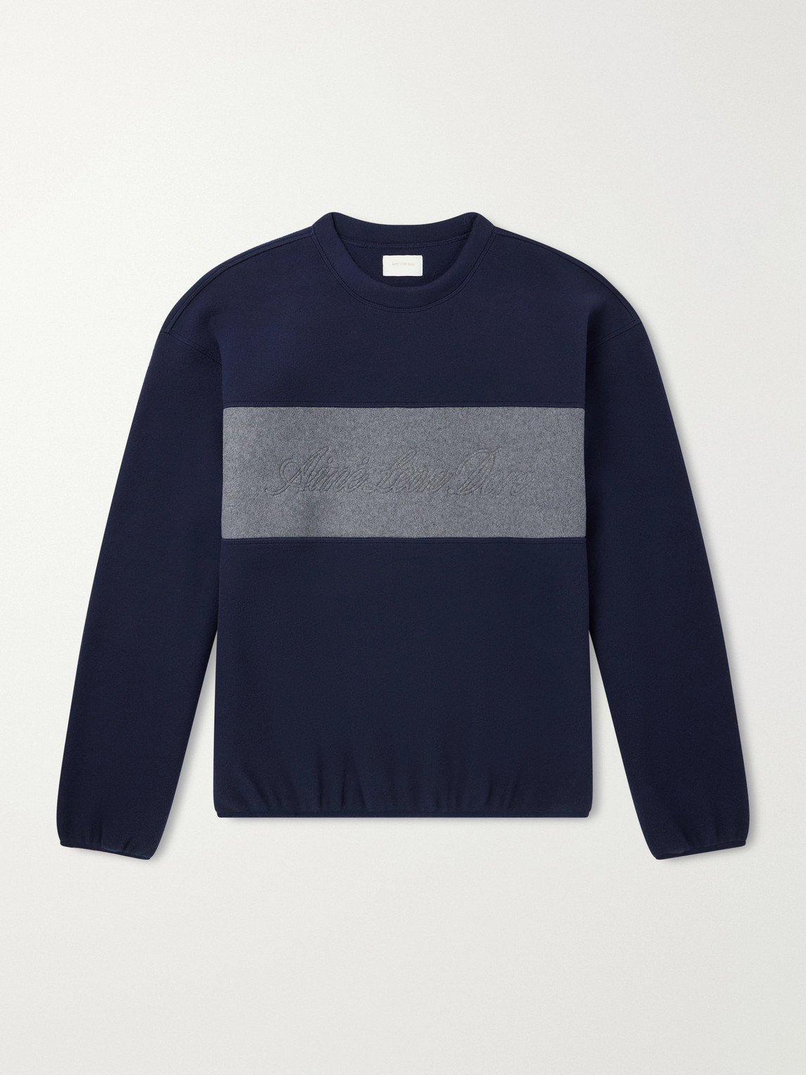 Aimé Leon Dore Logo-embroidered Two-tone Fleece Sweatshirt In Blue
