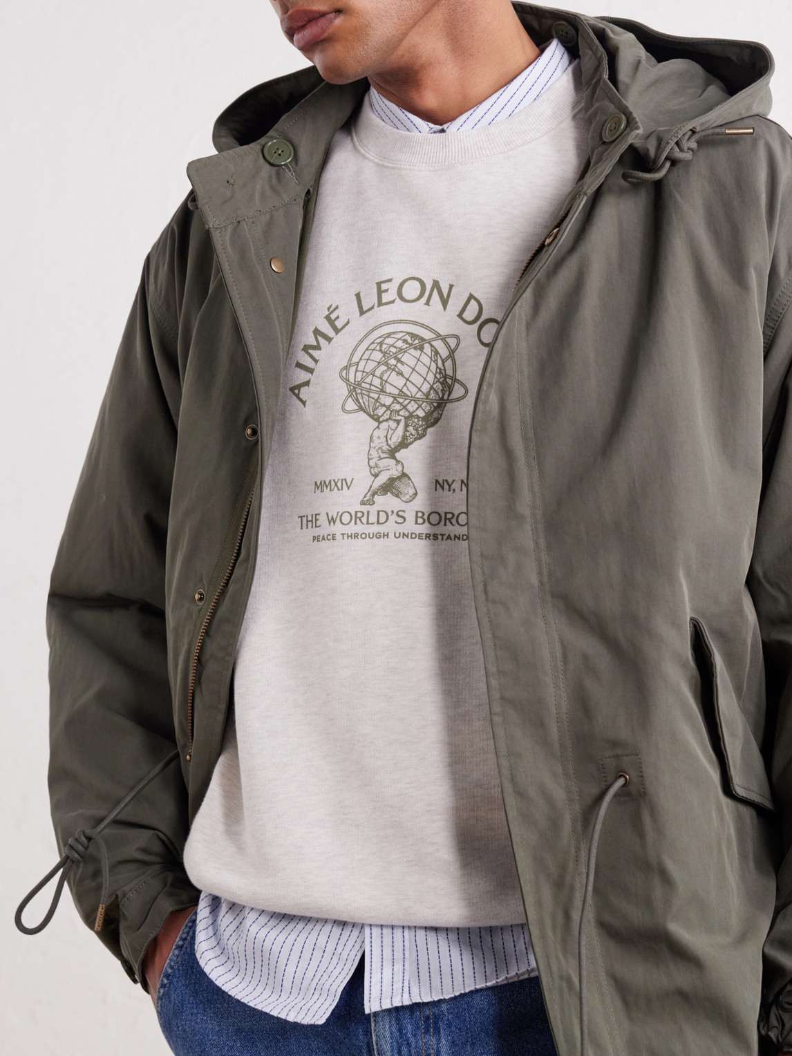Aimé Leon Dore - Atlas Logo-Print Cotton-Jersey Sweater
