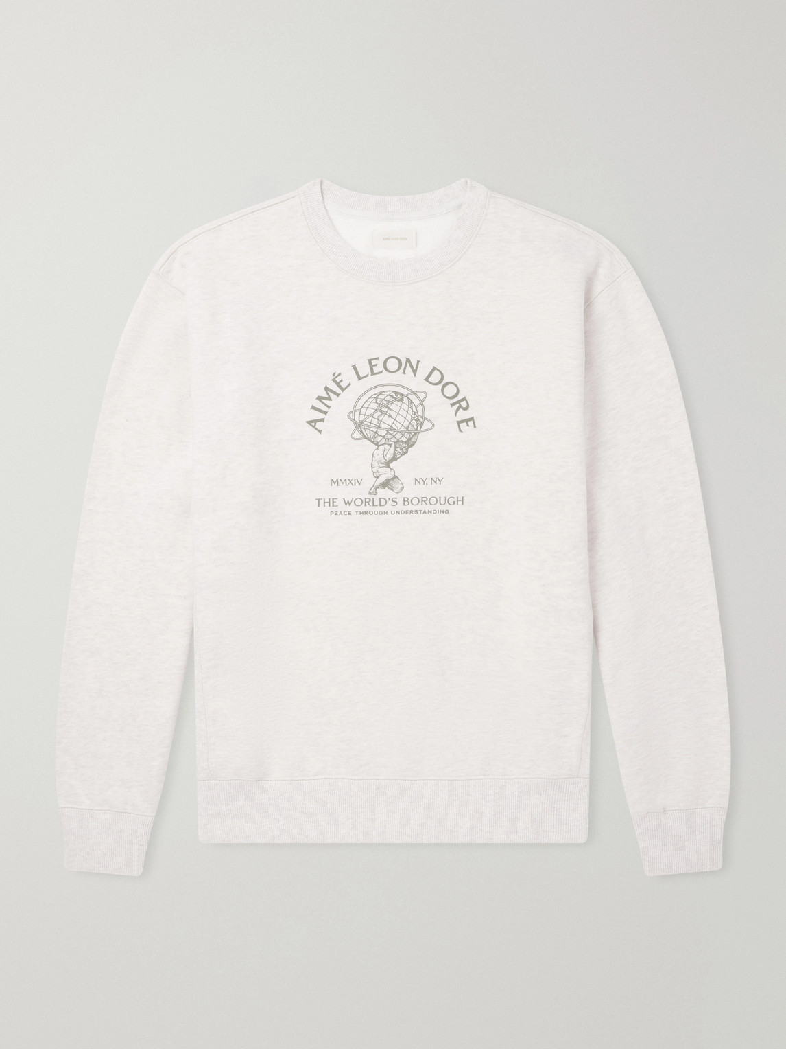 Aimé Leon Dore Atlas Logo-print Cotton-jersey Sweater In White