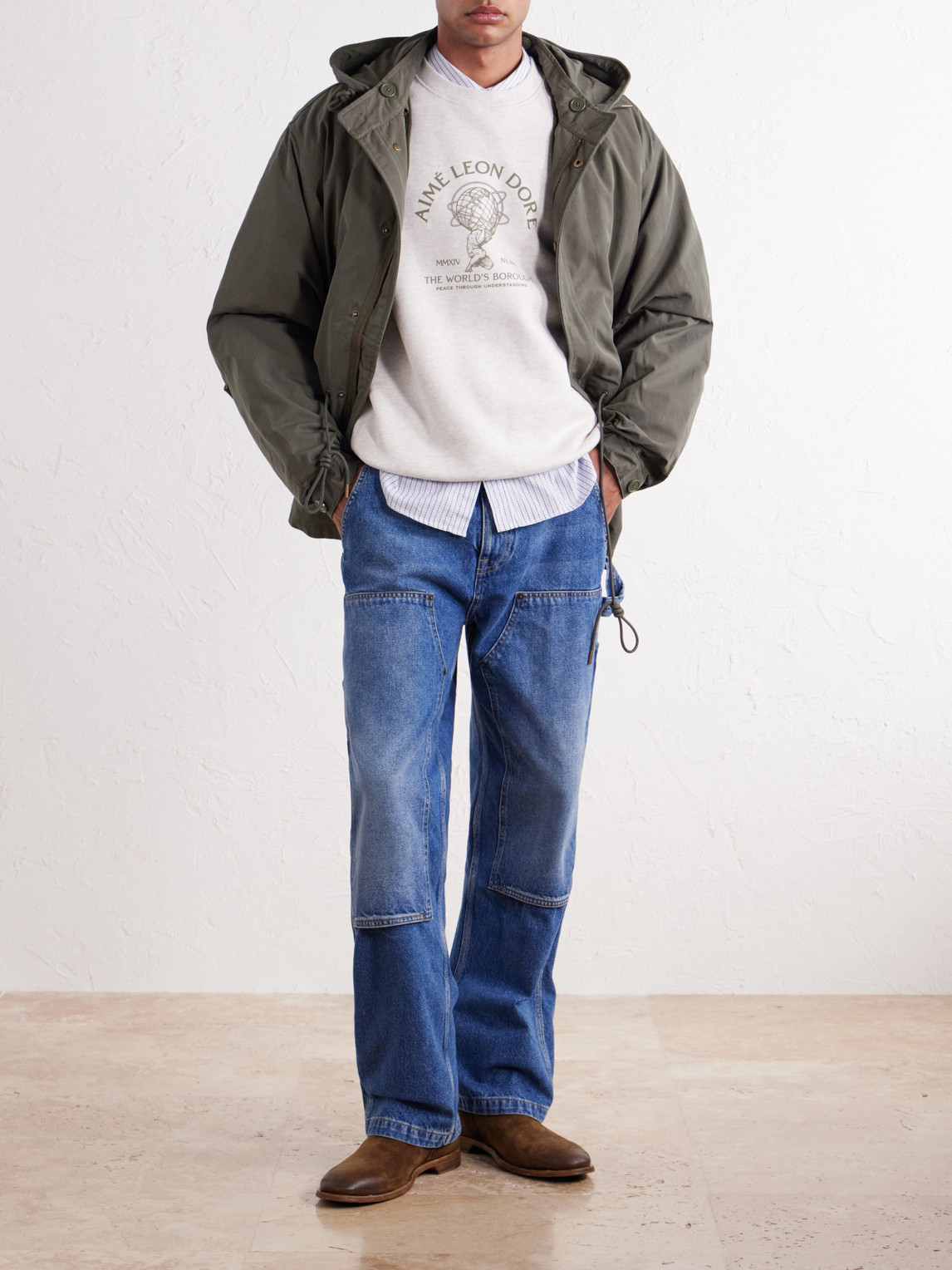 Aimé Leon Dore - Atlas Logo-Print Cotton-Jersey Sweater