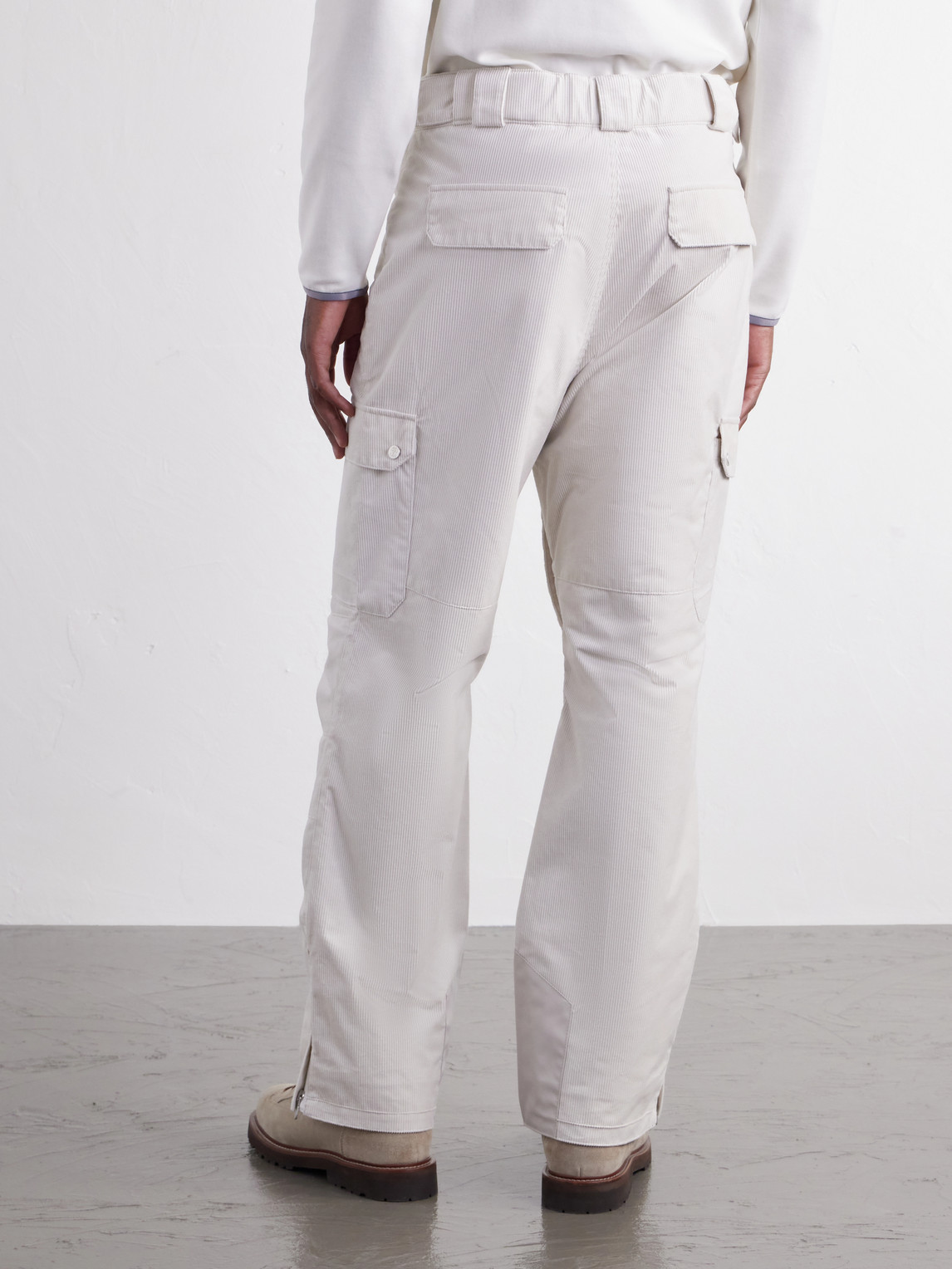 Straight-Leg Logo-Embroidered Cotton- Corduroy